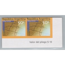 ARGENTINA 1999 GJ 2970AP ESTAMPILLAS CON VARIEDAD PAREJA SIN DENTAR NUEVA MINT U$ 40